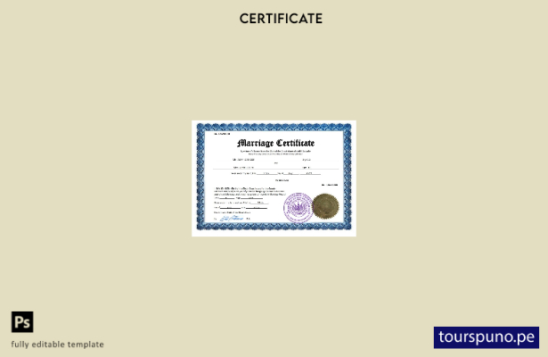 listo para imprimir certificado de matrimonio de El Salvador Plantilla Word y PD